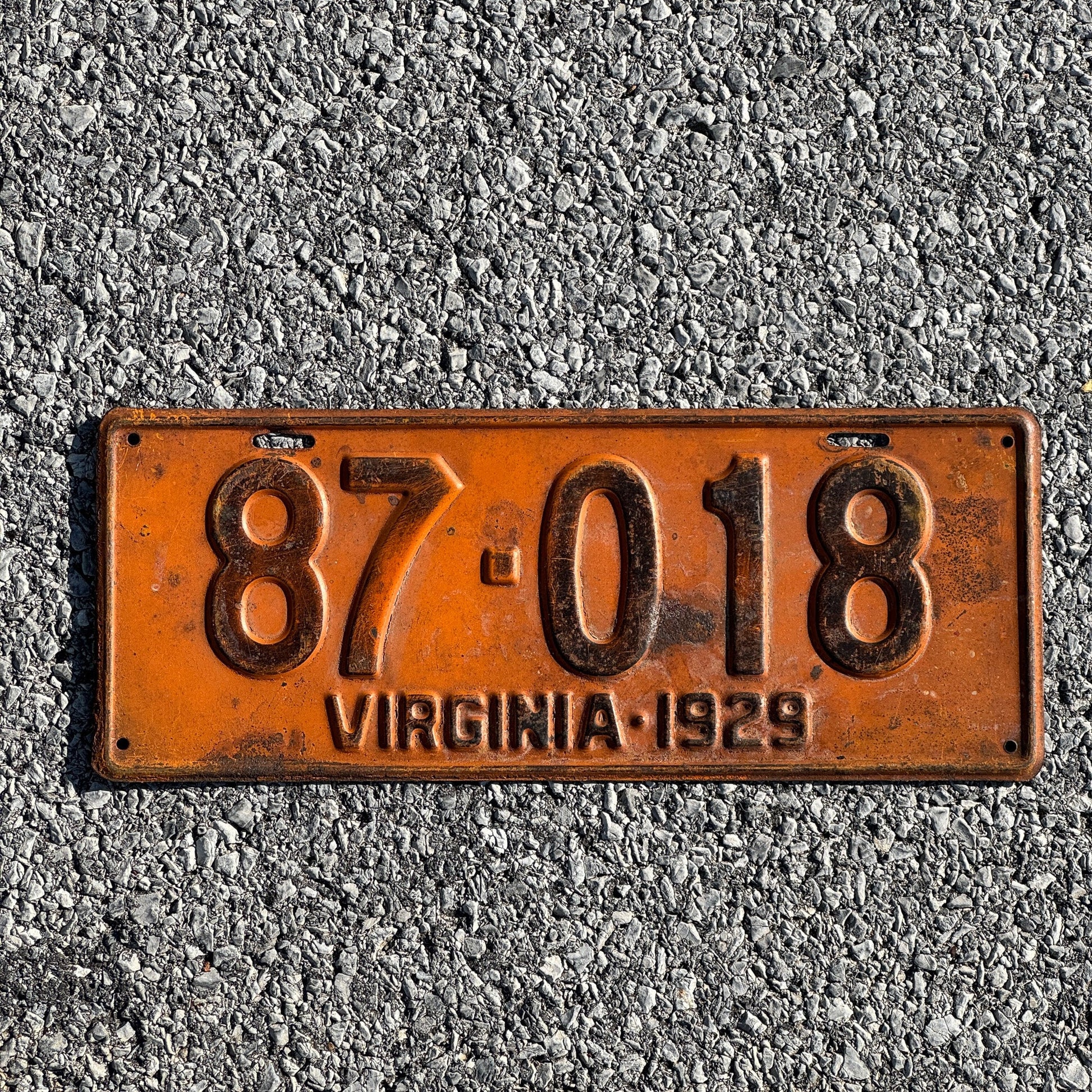 Photo of a 1929 Virginia License Plate Auto Tag Garage Decor Vintage Ford Model A Year 87 018