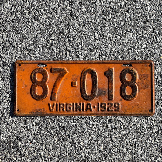 Photo of a 1929 Virginia License Plate Auto Tag Garage Decor Vintage Ford Model A Year 87 018