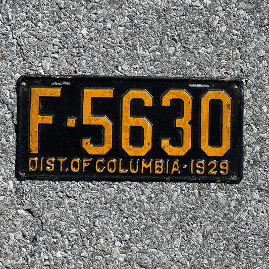 Photo of a 1929 Washington DC License Plate Auto Tag Garage Decor Vintage Ford Model A Year F 5630