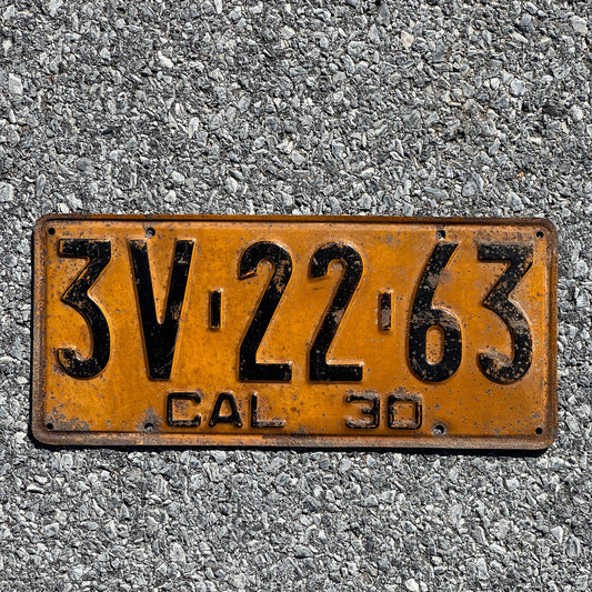 Photo of a 1930 California License Plate Auto Tag Garage Decor Vintage Ford Model A Year 3V2263