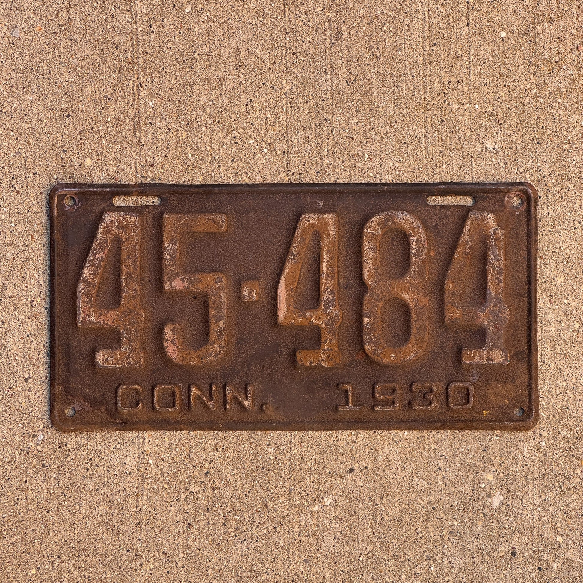 Photo of a 1930 Connecticut License Plate Auto Tag Garage Decor Vintage 45 484
