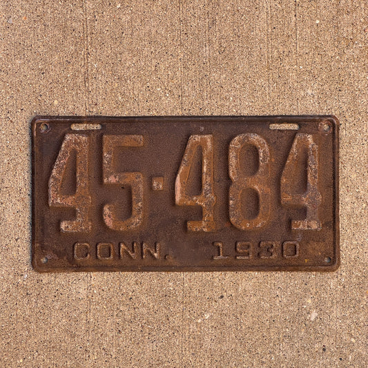 Photo of a 1930 Connecticut License Plate Auto Tag Garage Decor Vintage 45 484
