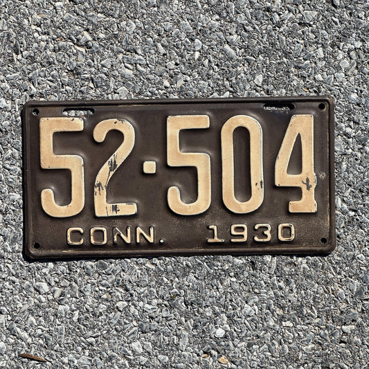 Photo of a 1930 Connecticut License Plate Auto Tag Garage Decor Vintage Ford Model A Year 52 504