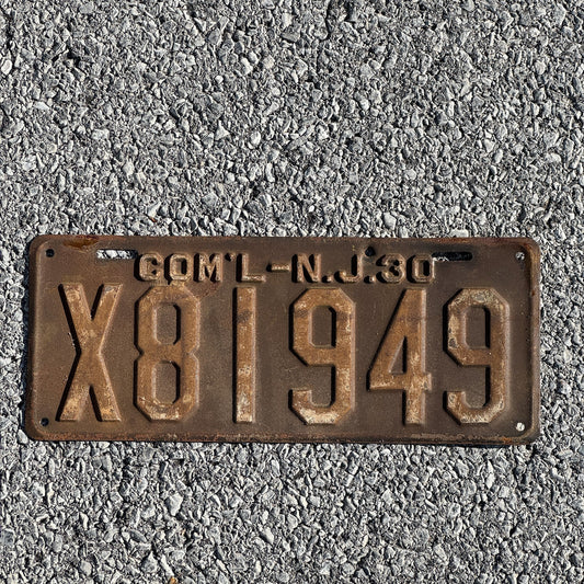 Photo of a 1930 New Jersey Truck License Plate Auto Tag Garage Decor Vintage Ford Model A Year X81949