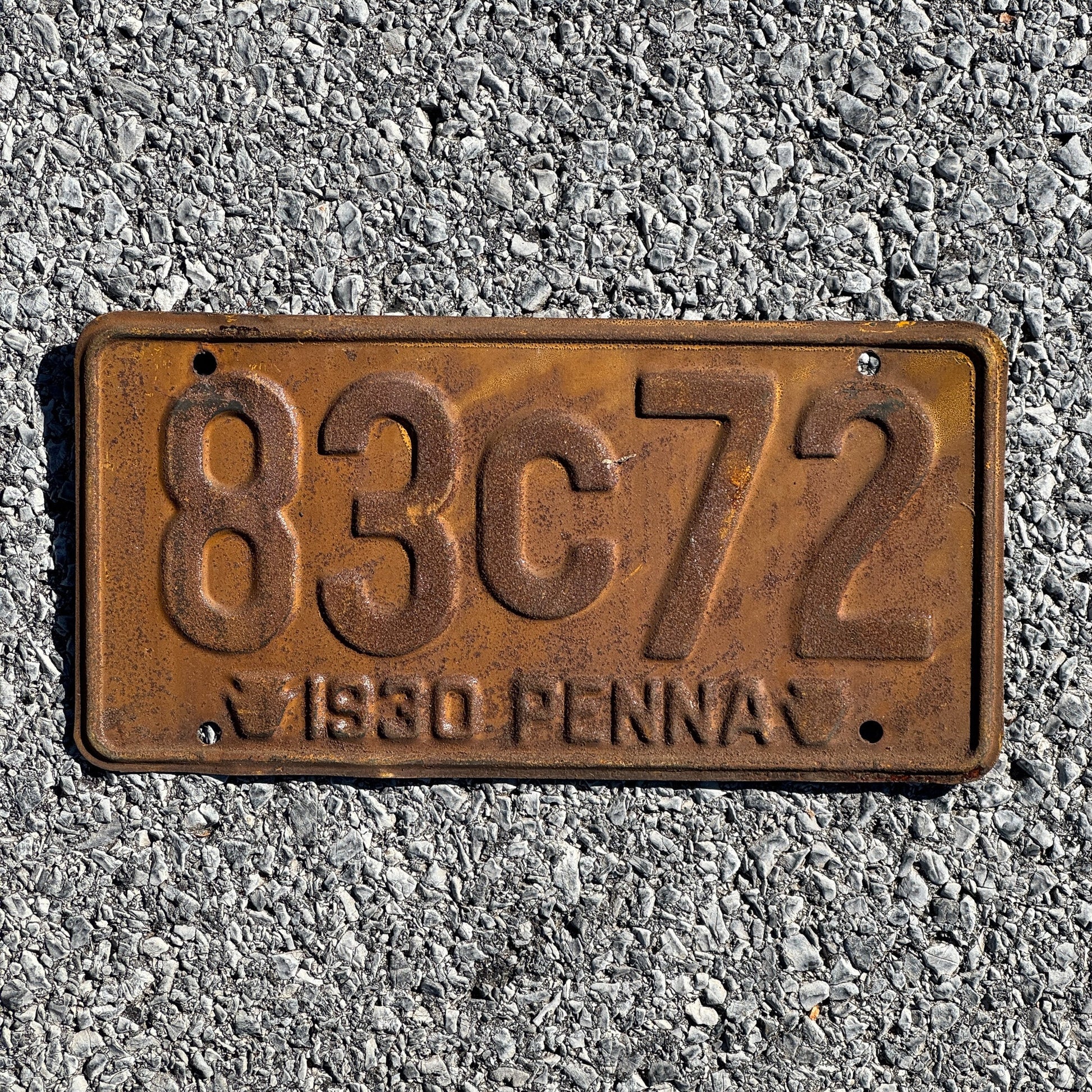 Photo of a 1930 Pennsylvania License Plate Auto Tag Garage Decor Vintage 83C72