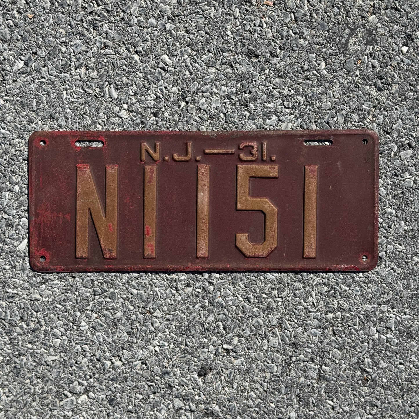 Photo of a 1931 New Jersey License Plate Auto Tag Garage Decor Vintage Ford Model A Year N1151