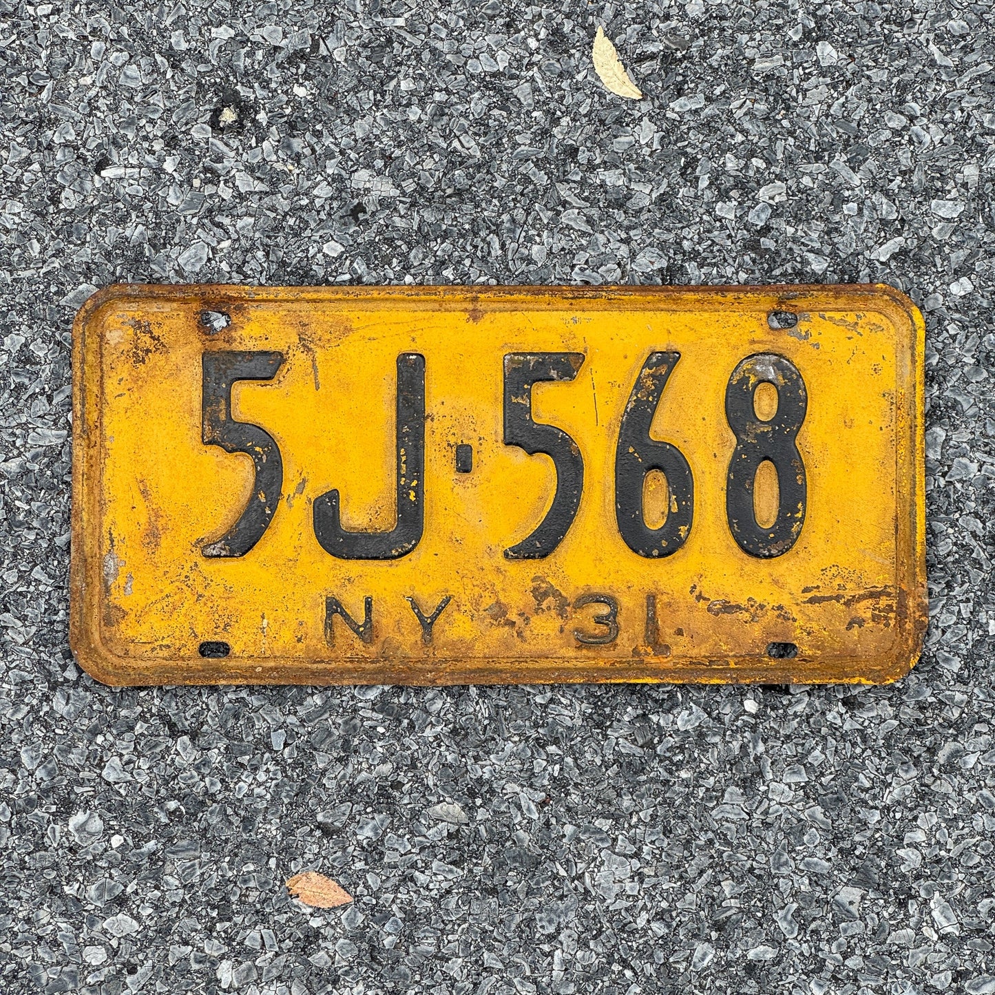 Photo of a 1931 New York License Plate Auto Tag Garage Decor Vintage Ford Model A Year 5J568