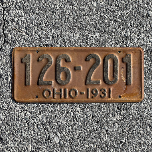 Photo of a 1931 Ohio License Plate Auto Tag Garage Decor Vintage Ford Model A Year 126 201