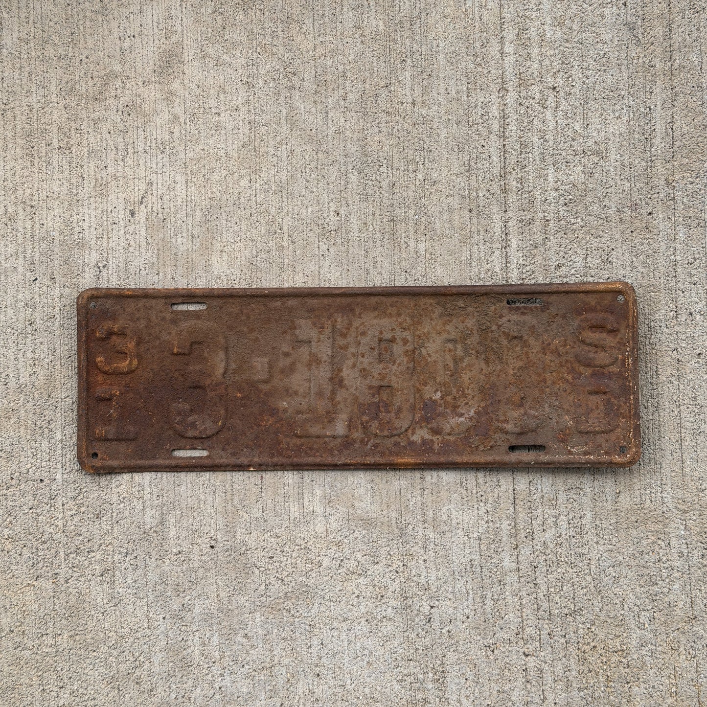 Photo of a 1931 South Dakota License Plate Auto Tag Garage Decor Vintage Ford Model A Year 3 1800 with original patina