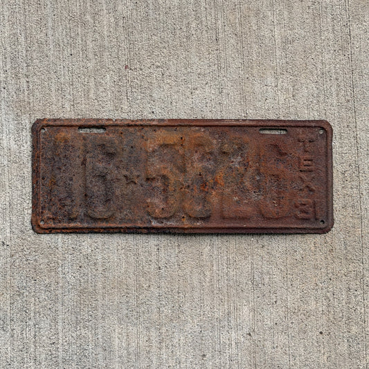 Photo of a 1931 Texas License Plate Auto Tag Garage Decor Vintage Ford Model A Year A6 5626 with original patina