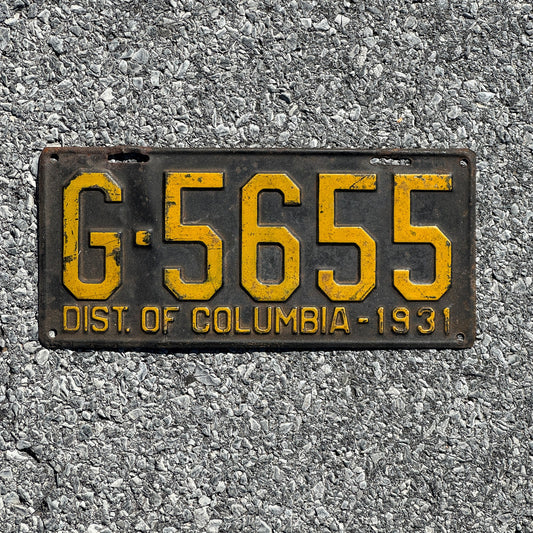 Photo of a 1931 Washington DC License Plate Auto Tag Garage Decor Vintage Ford Model A Year G 5655