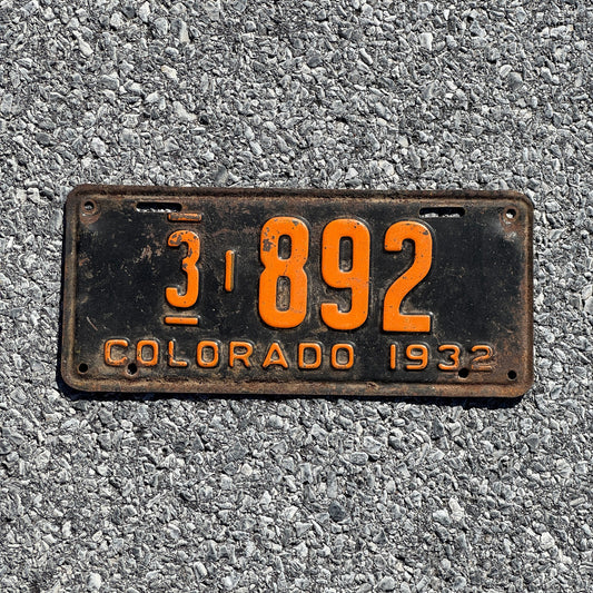 Photo of a 1932 Colorado License Plate Auto Tag Garage Decor Vintage Weld County 3 892