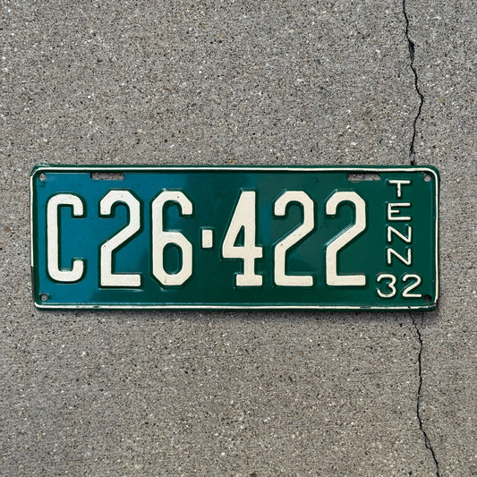 Photo of a 1932 Tennessee Truck License Plate Auto Tag Garage Decor Vintage C 26 422