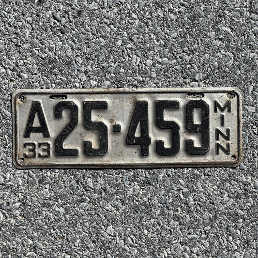 Photo of a 1933 Minnesota License Plate Auto Tag Garage Decor Vintage A 25459