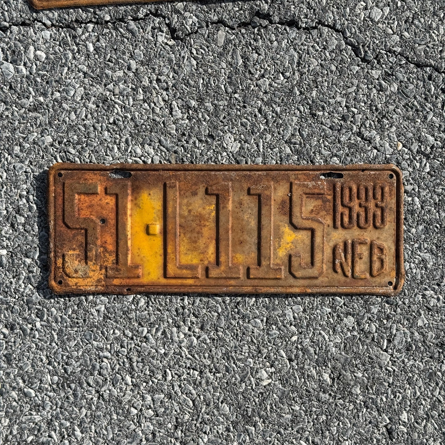 Photo of a 1933 Nebraska Farm Trailer License Plate Auto Tag Garage Decor Vintage 51 L115