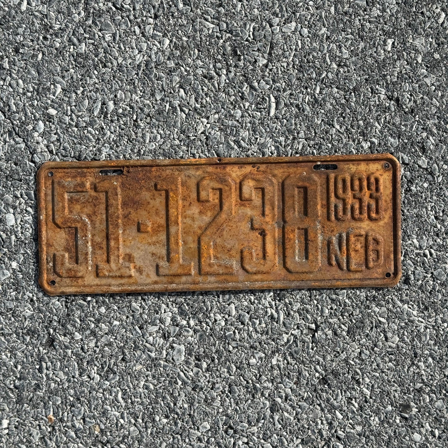 Photo of a 1933 Nebraska License Plate Auto Tag Garage Decor Vintage 51 1238