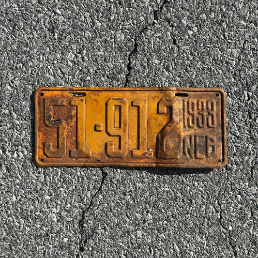 Photo of a 1933 Nebraska License Plate Auto Tag Garage Decor Vintage 51 912