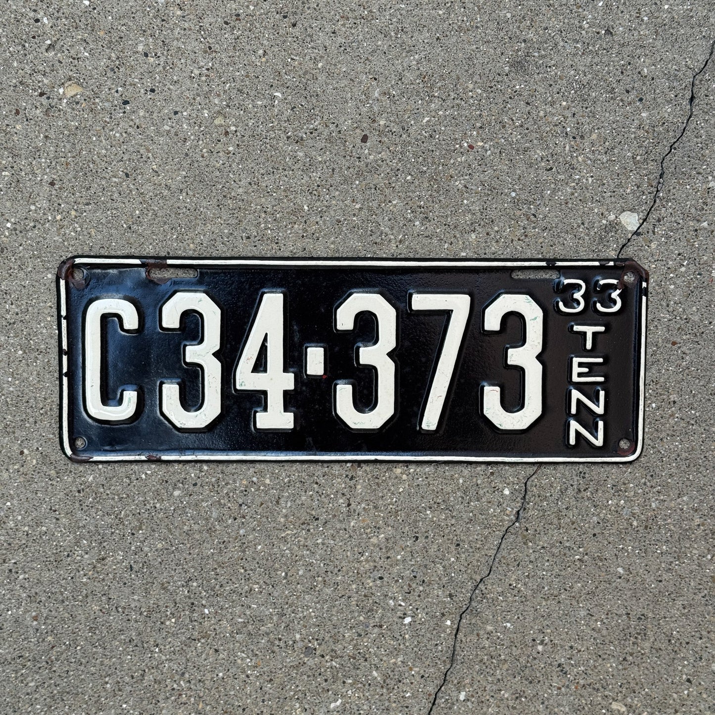 Photo of a 1933 Tennessee Truck License Plate Auto Tag Garage Decor Vintage C 34 373