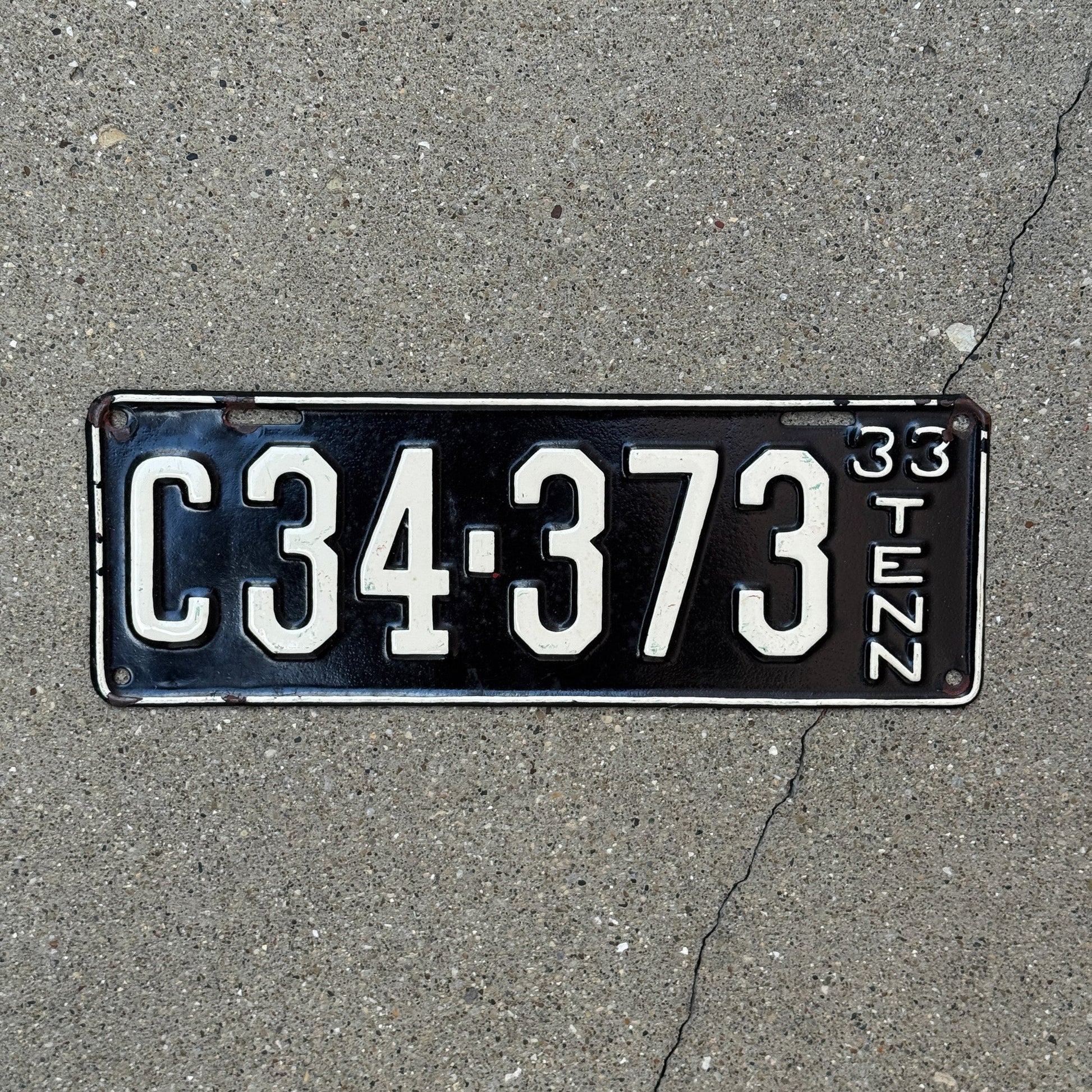 Photo of a 1933 Tennessee Truck License Plate Auto Tag Garage Decor Vintage C 34 373