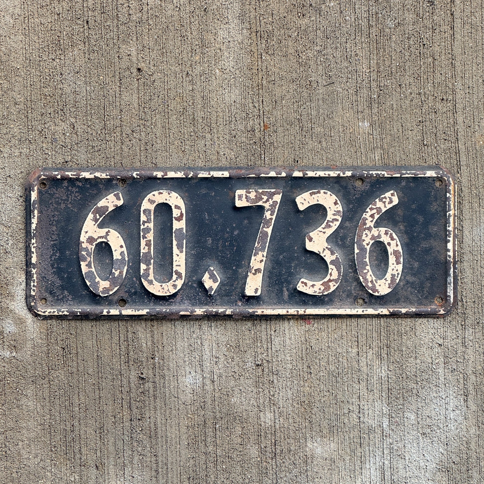Photo of a 1934 1935 New Zealand License Plate Auto Tag Garage Decor Vintage 60 736 with original patina