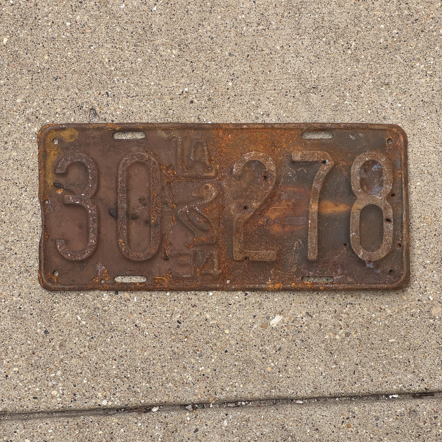 Photo of a 1934 Louisiana License Plate Auto Tag Garage Decor Vintage Iconic Pelican 30 278 with original patina