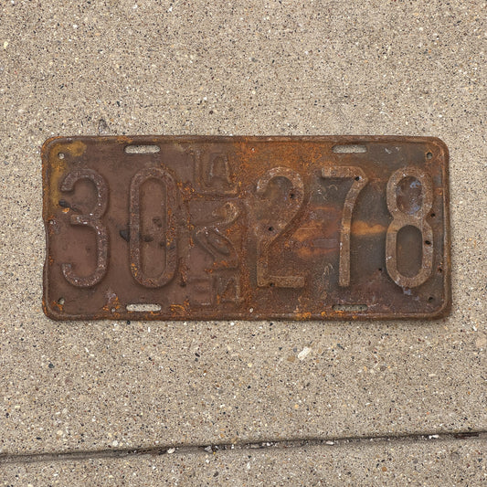 Photo of a 1934 Louisiana License Plate Auto Tag Garage Decor Vintage Iconic Pelican 30 278 with original patina