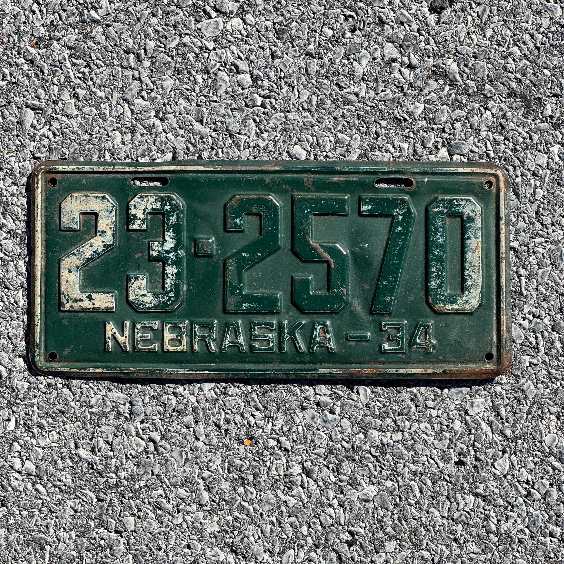 Photo of a 1934 Nebraska License Plate Auto Tag Garage Decor Vintage 23 2570