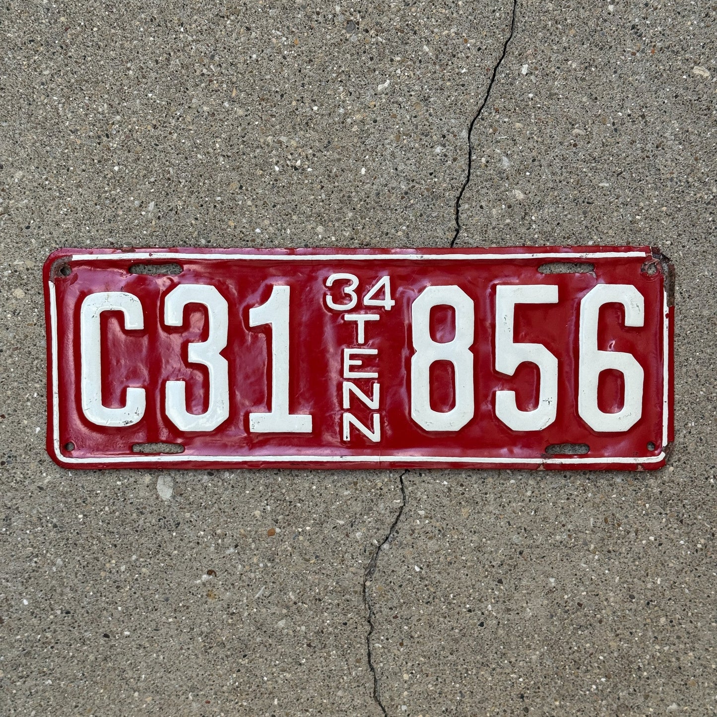 Photo of a 1934 Tennessee Truck License Plate Auto Tag Garage Decor Vintage C 31856