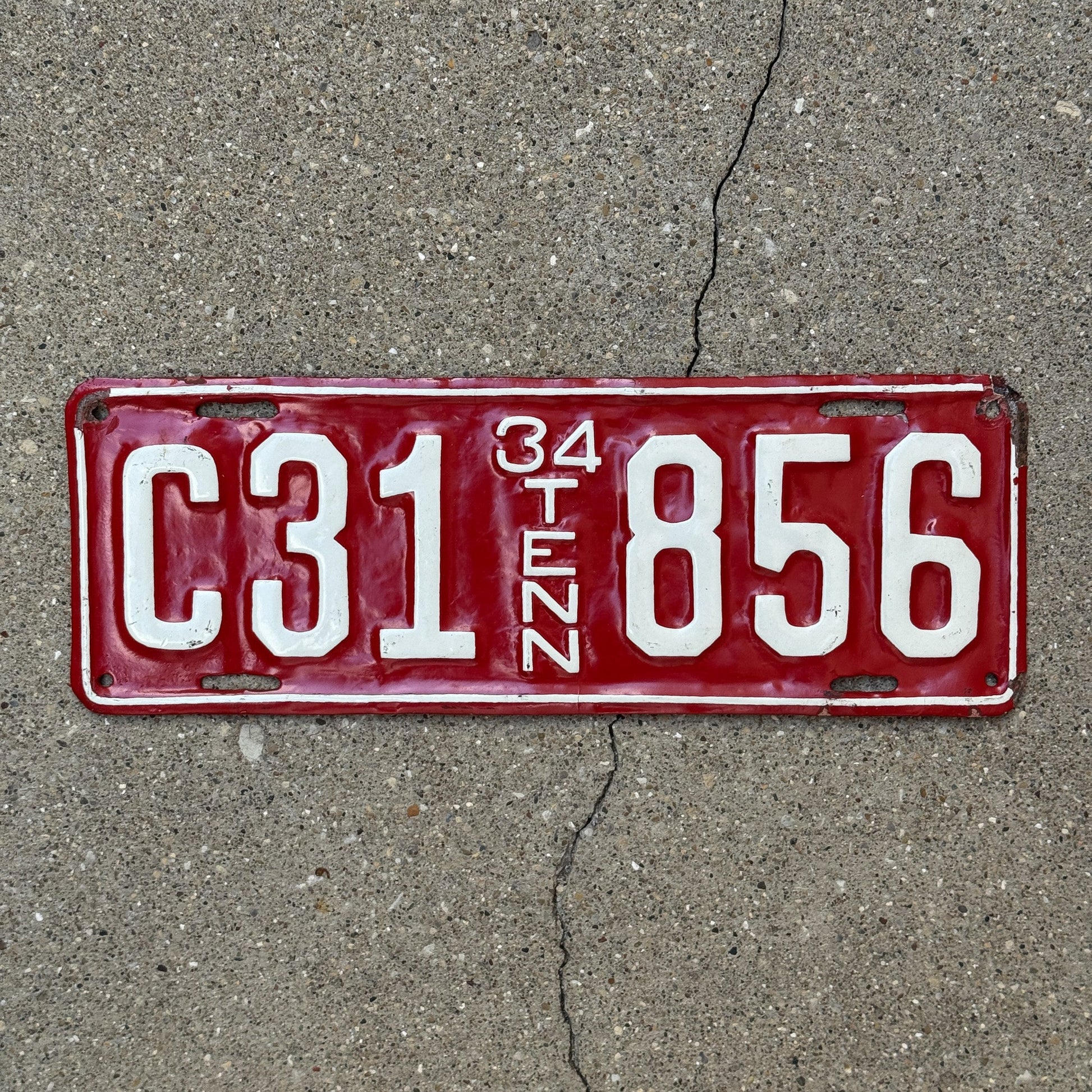 Photo of a 1934 Tennessee Truck License Plate Auto Tag Garage Decor Vintage C 31856