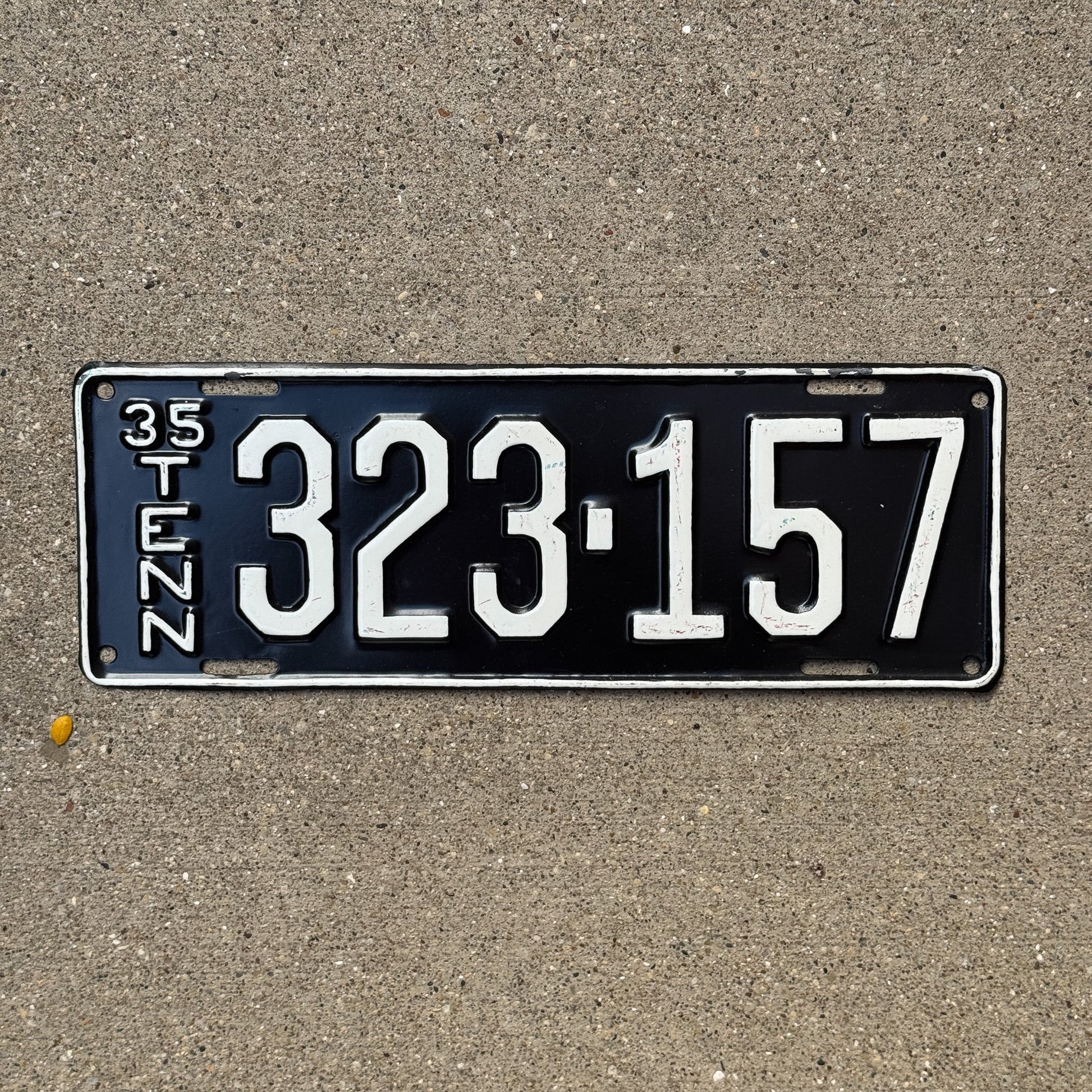 Photo of a 1935 Tennessee License Plate Auto Tag Garage Decor Vintage 323 157