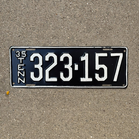 Photo of a 1935 Tennessee License Plate Auto Tag Garage Decor Vintage 323 157