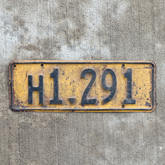 Photo of a 1936 1937 New Zealand Heavy Truck License Plate Auto Tag Garage Decor Vintage H 1 291 with original patina