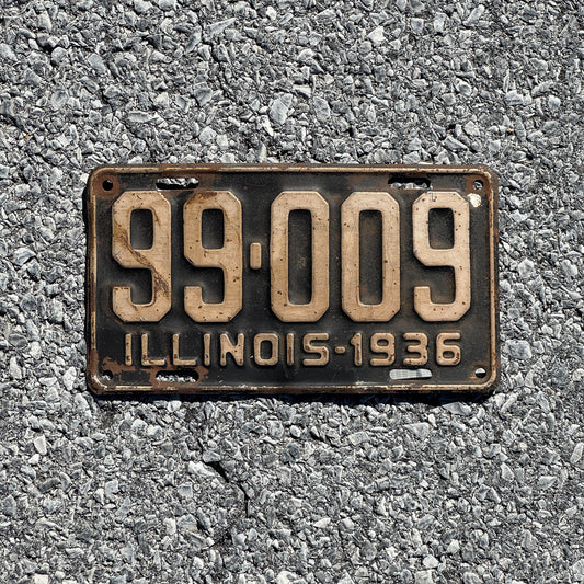 Photo of a 1936 Illinois License Plate Auto Tag Garage Decor Vintage Full House 99 009