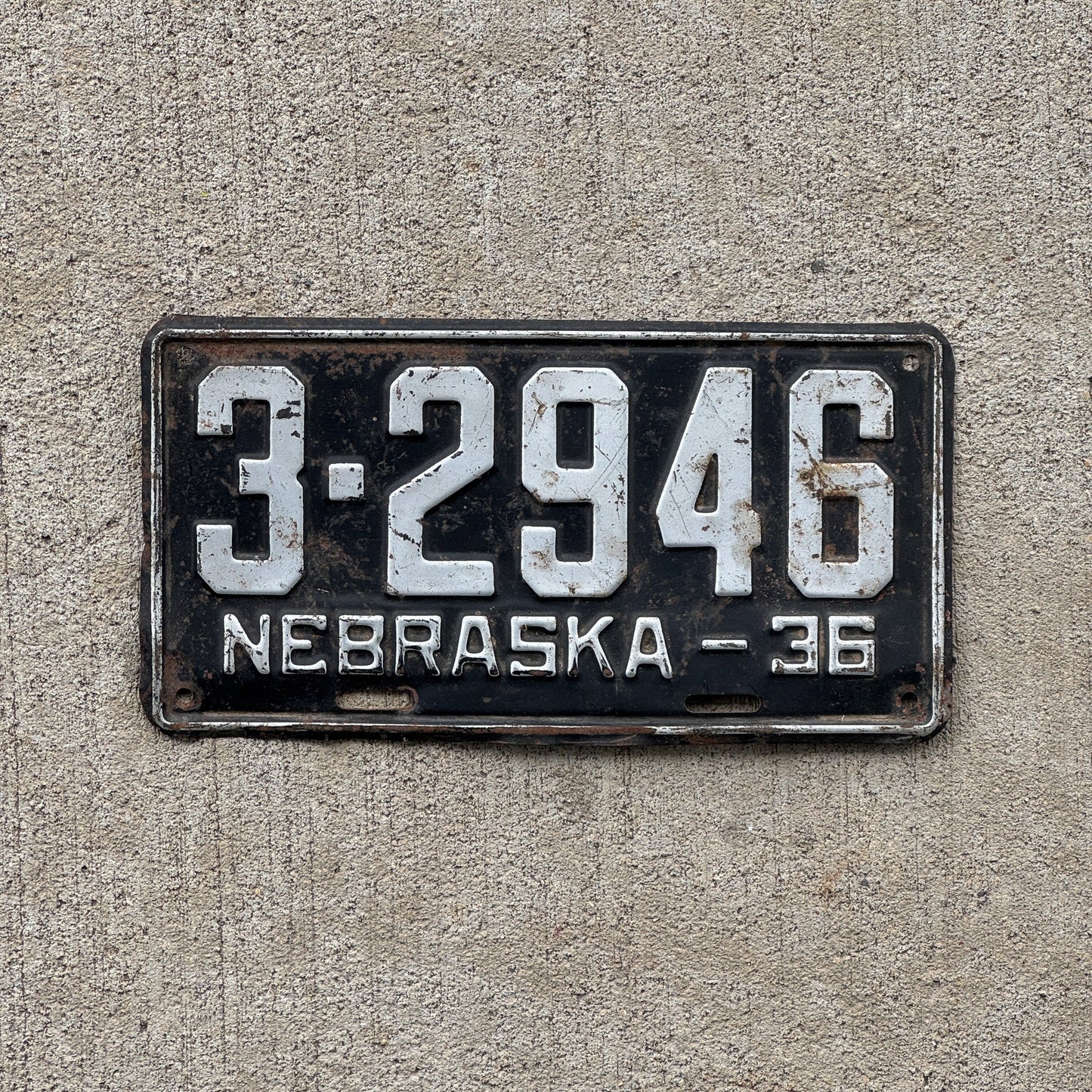 Photo of a 1936 Nebraska License Plate Auto Tag Garage Decor Vintage 3 2946