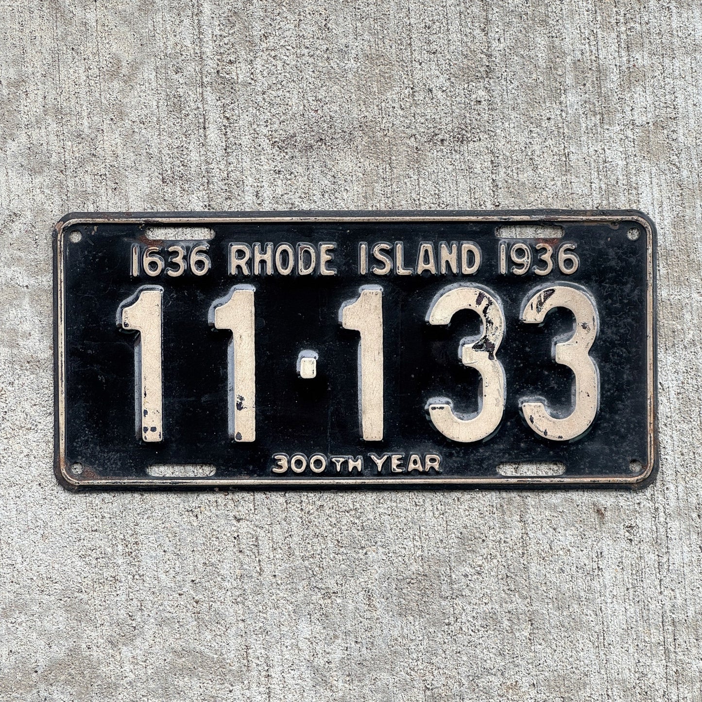 Photo of a 1936 Rhode Island License Plate Auto Tag Garage Decor Vintage High Quality Full House 11 133 with original patina