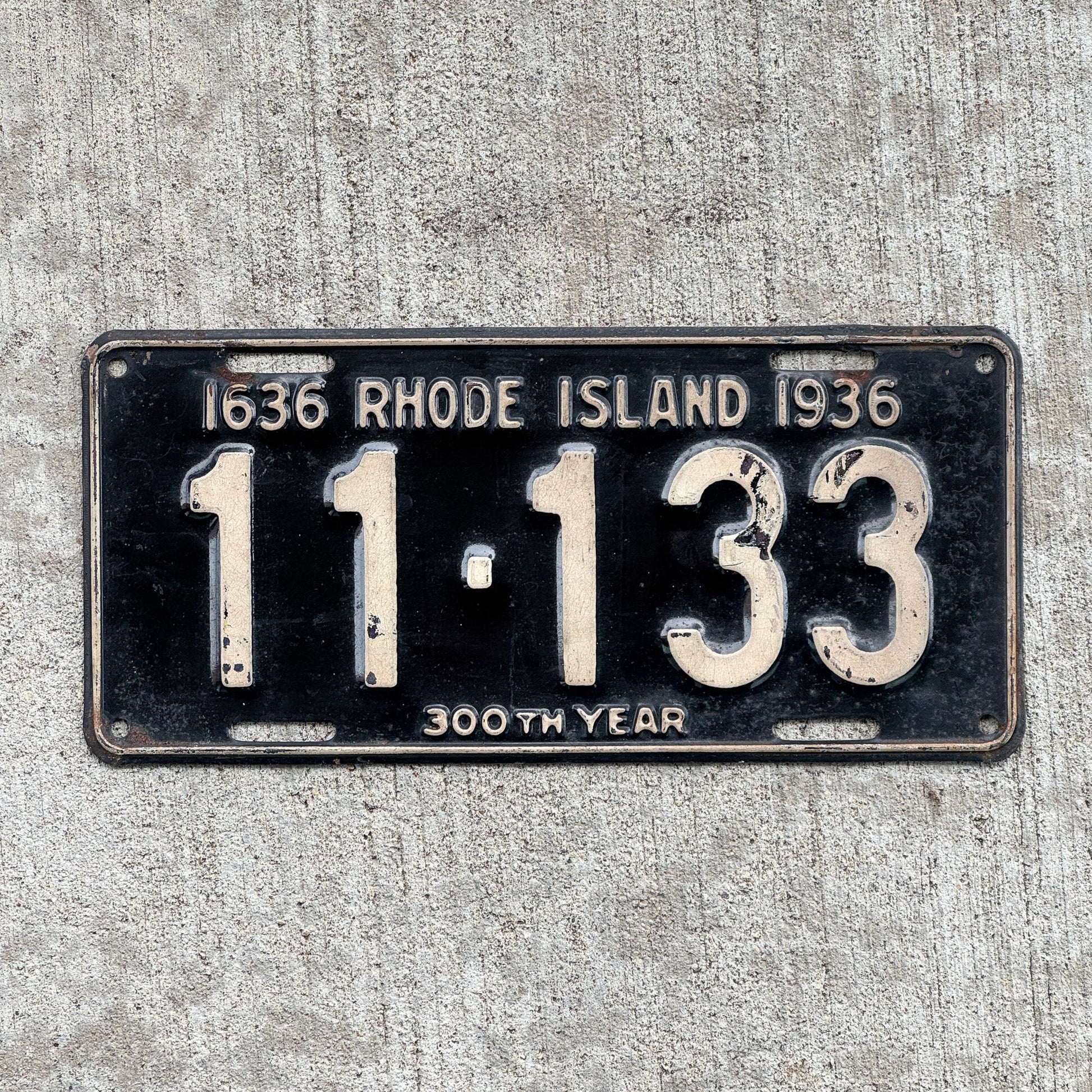 Photo of a 1936 Rhode Island License Plate Auto Tag Garage Decor Vintage High Quality Full House 11 133 with original patina