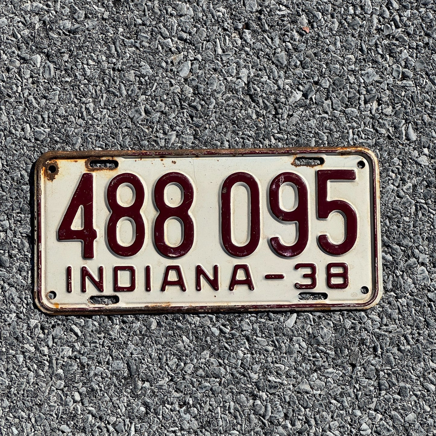 Photo of a 1938 Indiana License Plate Auto Tag Garage Decor Vintage 488095