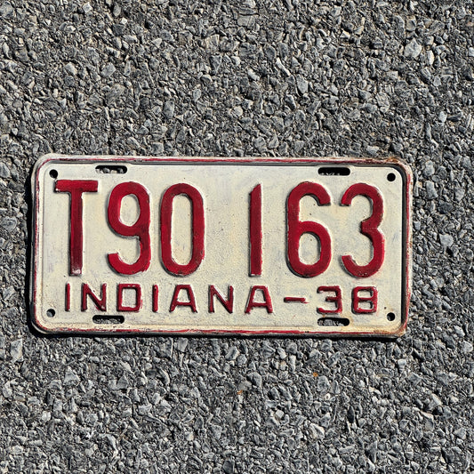 Photo of a 1938 Indiana Truck License Plate Auto Tag Garage Decor Vintage T 90163