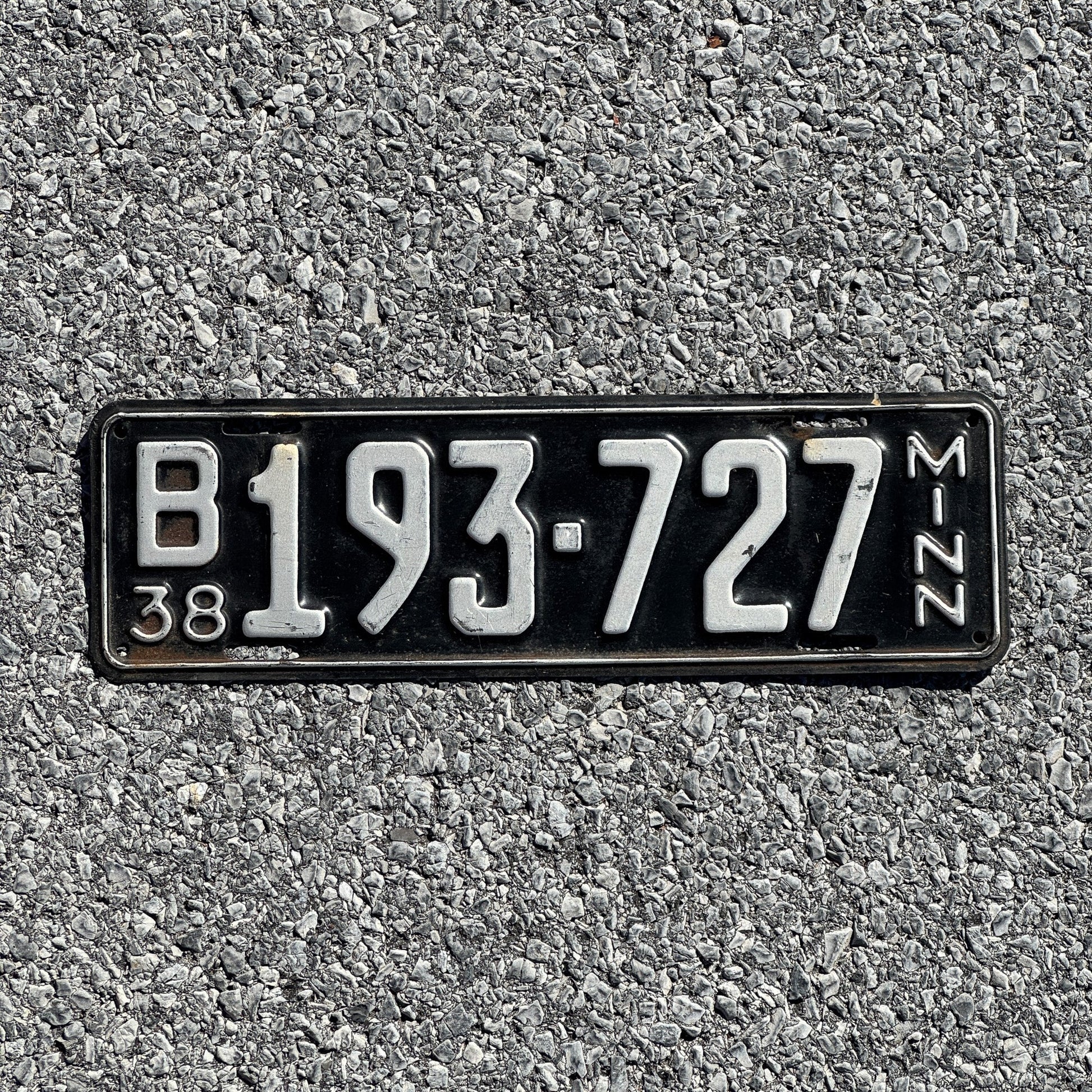 Photo of a 1938 Minnesota License Plate Auto Tag Garage Decor Vintage B 193 727