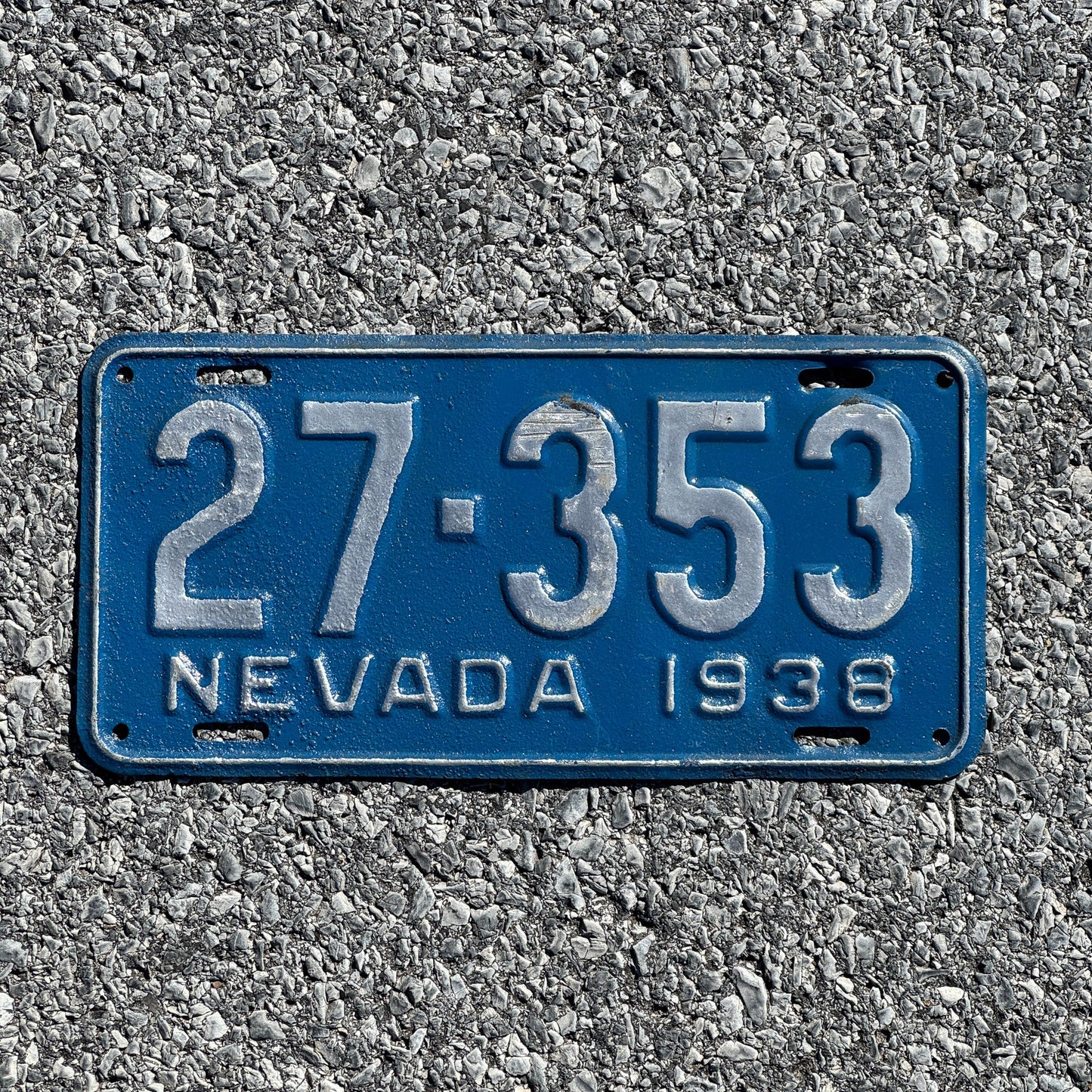 Photo of a 1938 Nevada License Plate Auto Tag Garage Decor Vintage 27 353