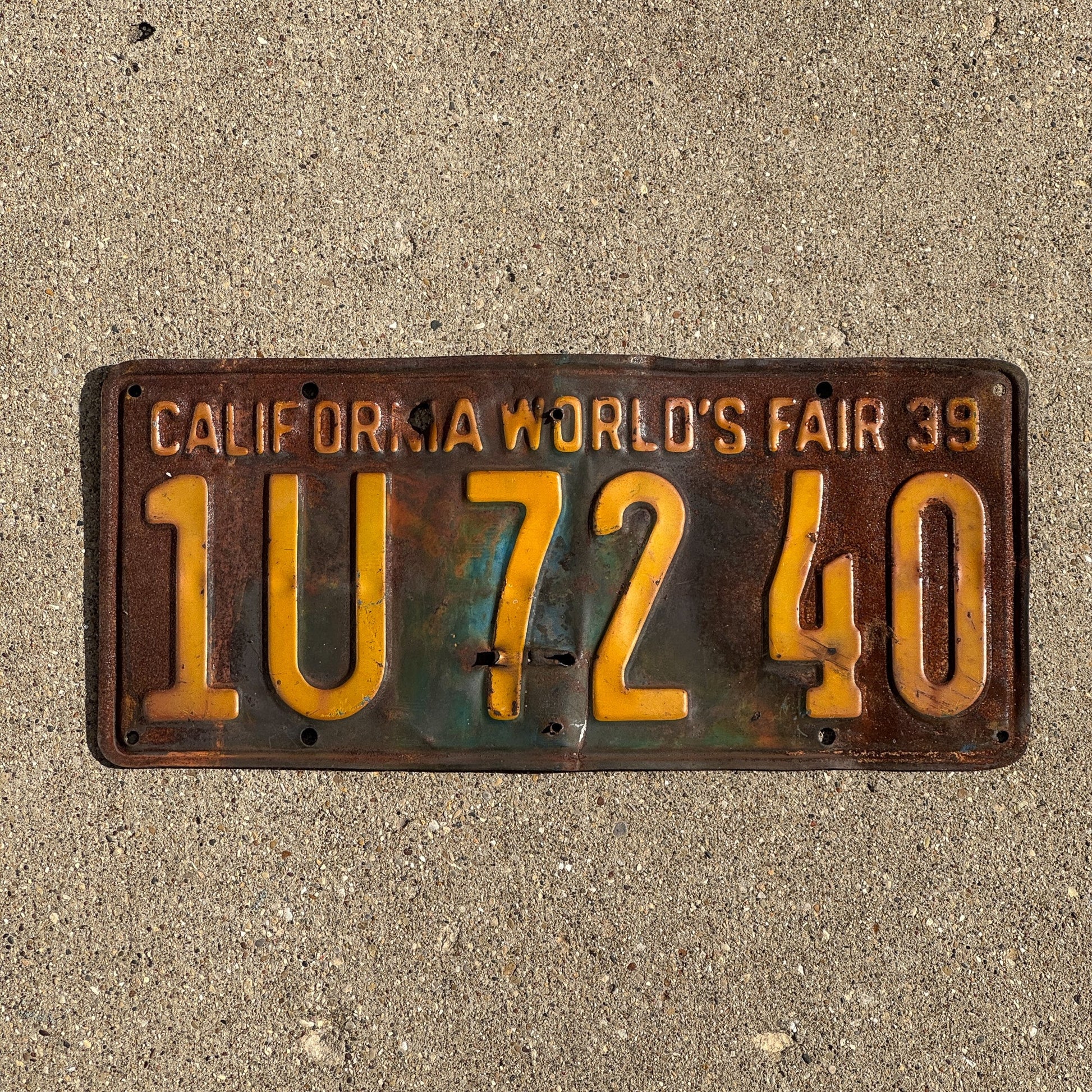 Photo of a 1939 California License Plate Auto Tag Garage Decor Vintage 1U 7240