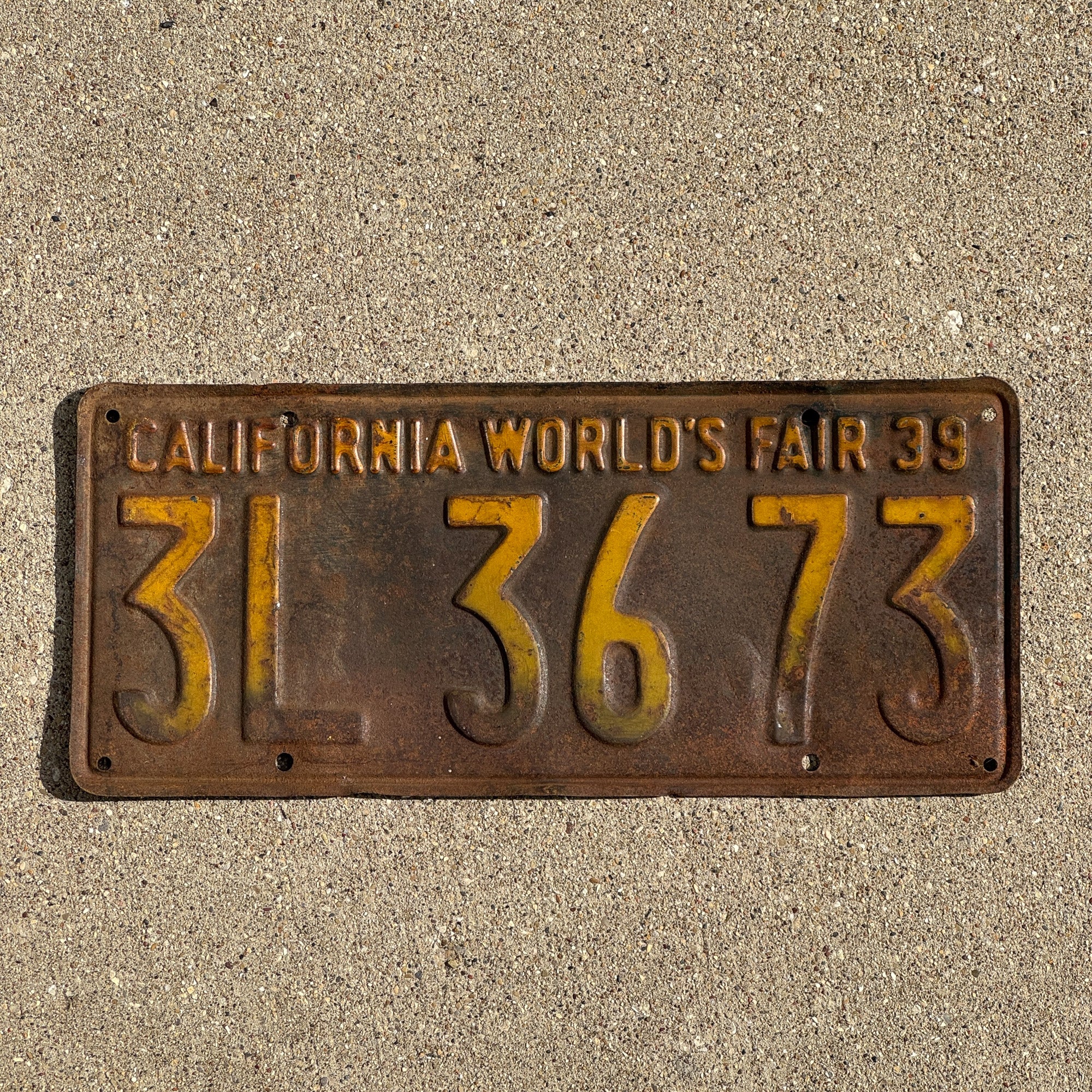 First California Tag 1939 California License Plate Auto Tag 3L 3673 – License Plate ...