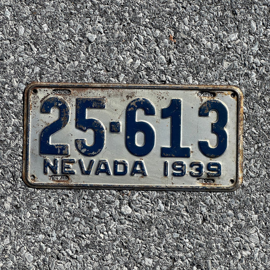 Photo of a 1939 Nevada License Plate Auto Tag Garage Decor Vintage 25 613