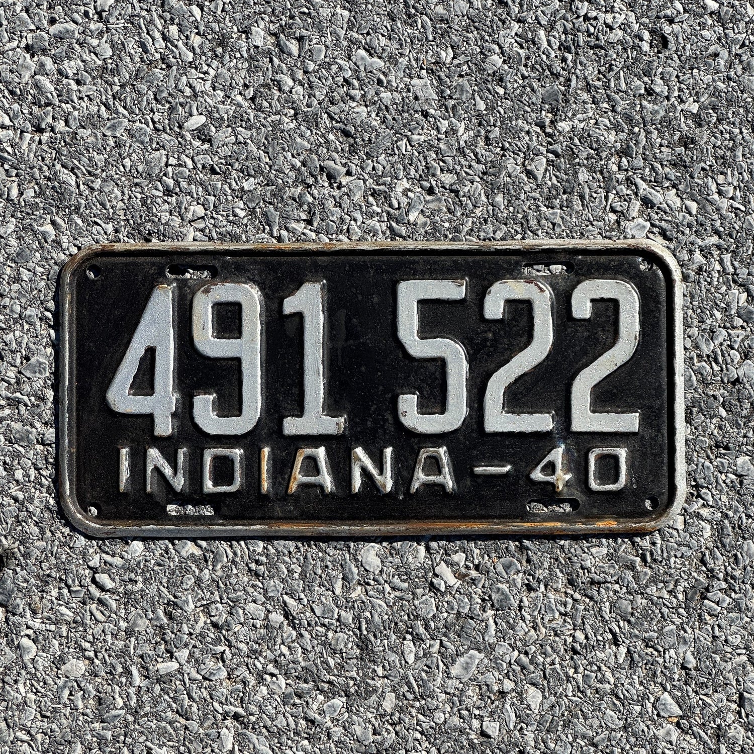 Photo of a 1940 Indiana License Plate Auto Tag Garage Decor Vintage 491522