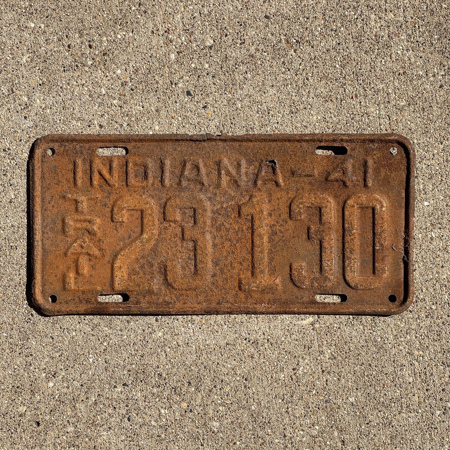 Photo of a 1941 Indiana TRAILER License Plate Auto Tag Garage Decor Vintage 23 130