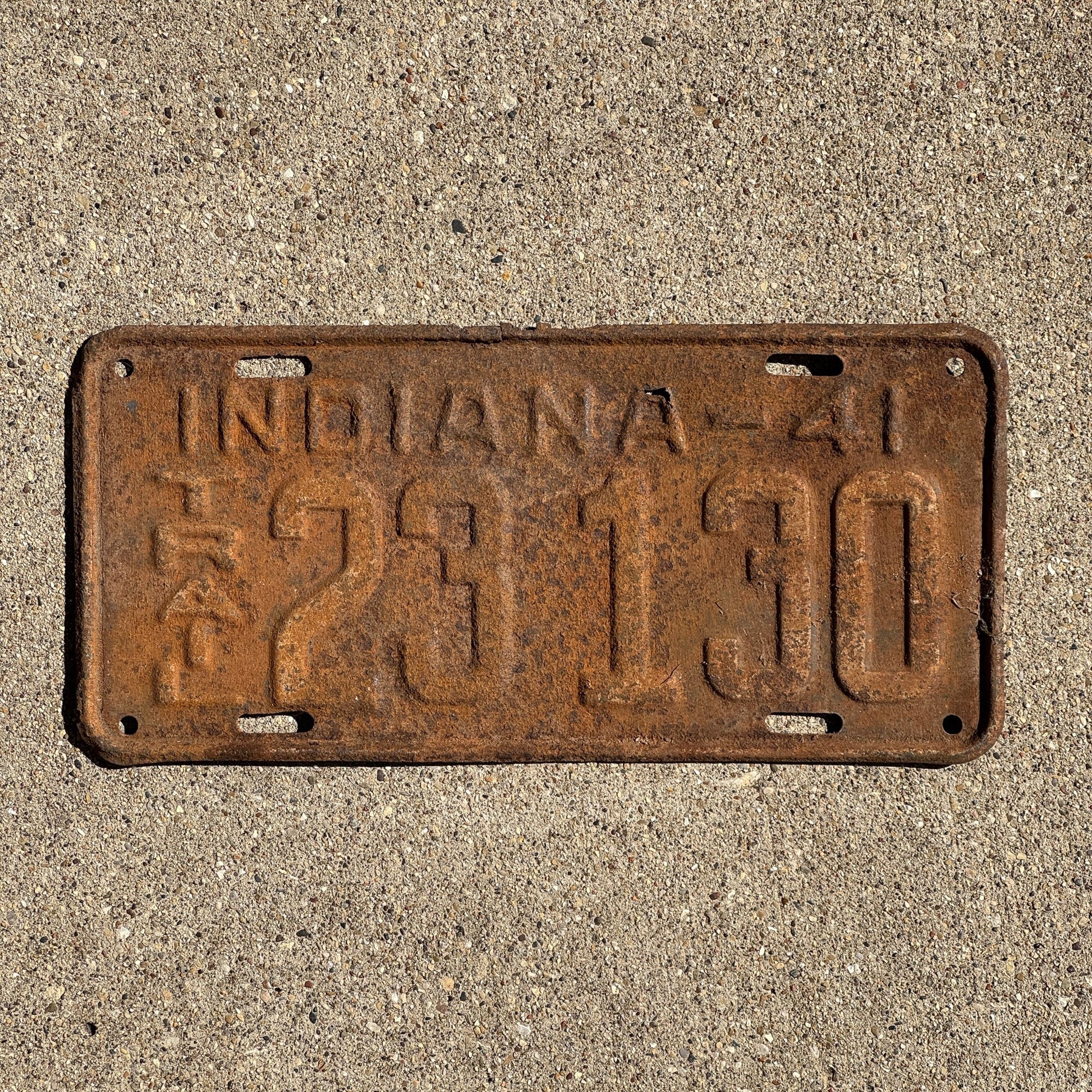 Photo of a 1941 Indiana TRAILER License Plate Auto Tag Garage Decor Vintage 23 130