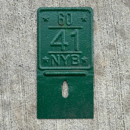 Photo of a 1941 Naval Yard Base Permit License Plate Topper Auto Tag Garage Decor Vintage 60 with original patina