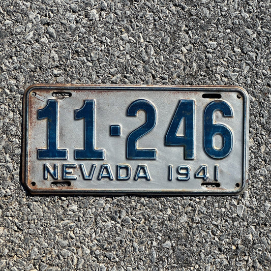 Photo of a 1941 Nevada License Plate Auto Tag Garage Decor Vintage 11 246