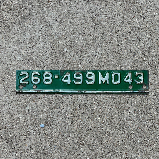 Photo of a 1943 Missouri Tab License Plate Auto Tag Garage Decor Vintage Strip 268 499
