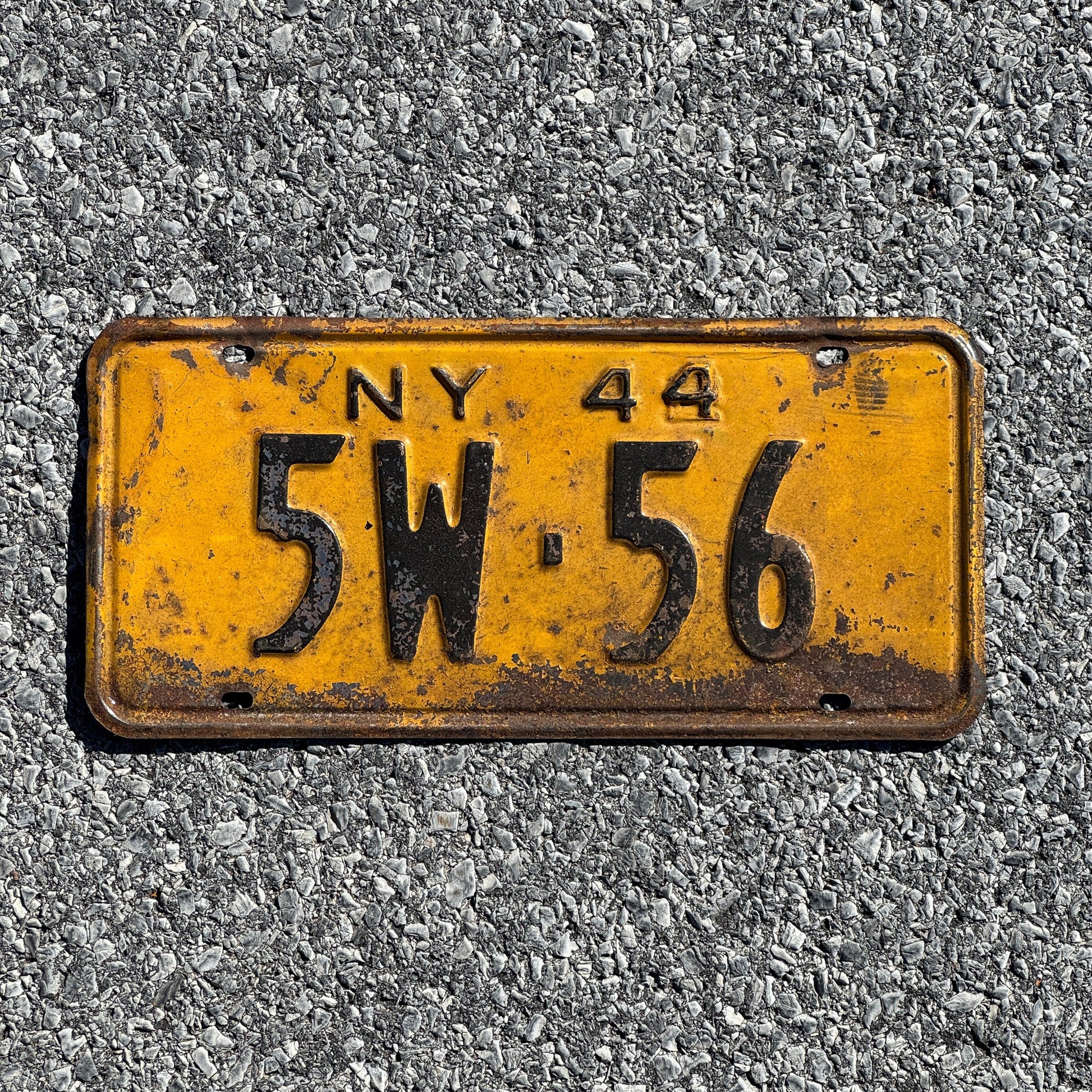 Photo of a 1944 New York License Plate Auto Tag Garage Decor Vintage 5W 56